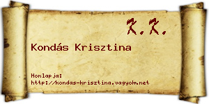 Kondás Krisztina névjegykártya